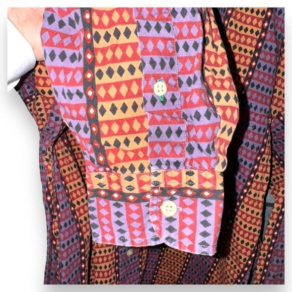 80s Tommy Hilfiger Print Iconic Oxford Button Down Shirt M - Picture 6 of 8